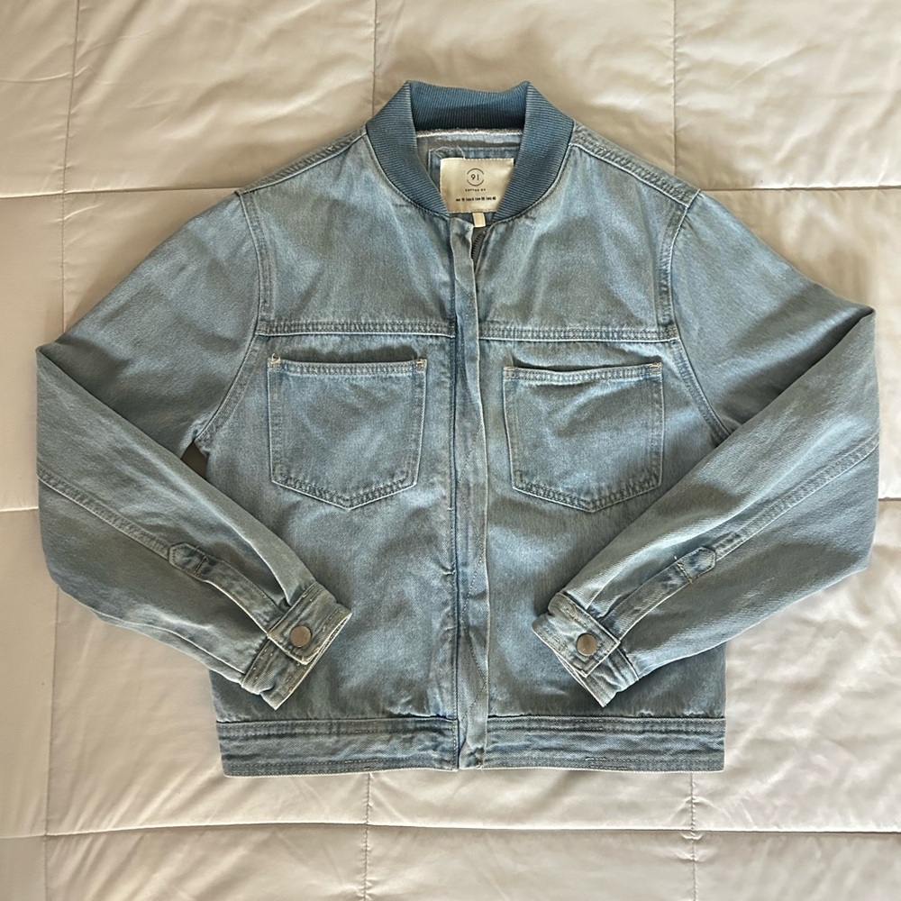 Cotton On Ribbed Collar Denim Jacket